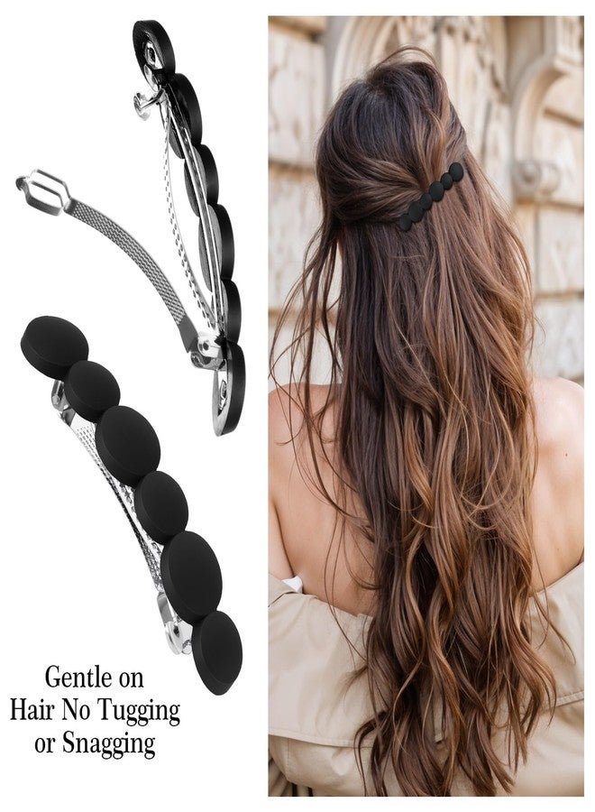 Molain 6 Pack French Barrettes for Women, No Slip Hair Clips Small Matte Finish Barrette Clips for Thin Short Fine Hair Secure Hold Gentle Design - Image 2